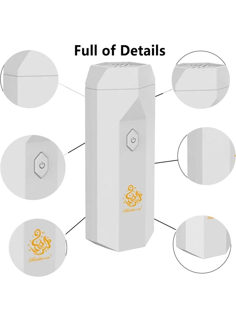 بخور مبخرة بخور كهربائية محمولة 2 في 1 وموزع روائح للشعر، موزع روائح عربي صغير قابل لإعادة الشحن عبر منفذ USB للعناية الشخصية بالشعر في المنزل والمكتب والسيارة - متعدد الألوان - Image 4
